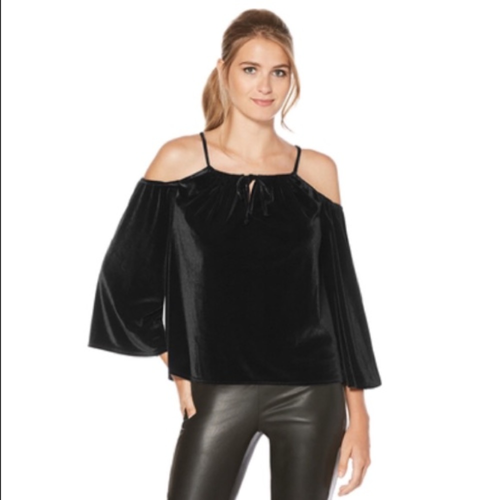 LAUNDRY by Shelli Segal - Velvet Cold Shoulder Top